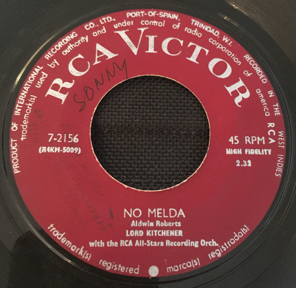 Lord Kitchener With RCA All Star Recording Orchestra, The - Mama This Is Mas / No Melda - 1964