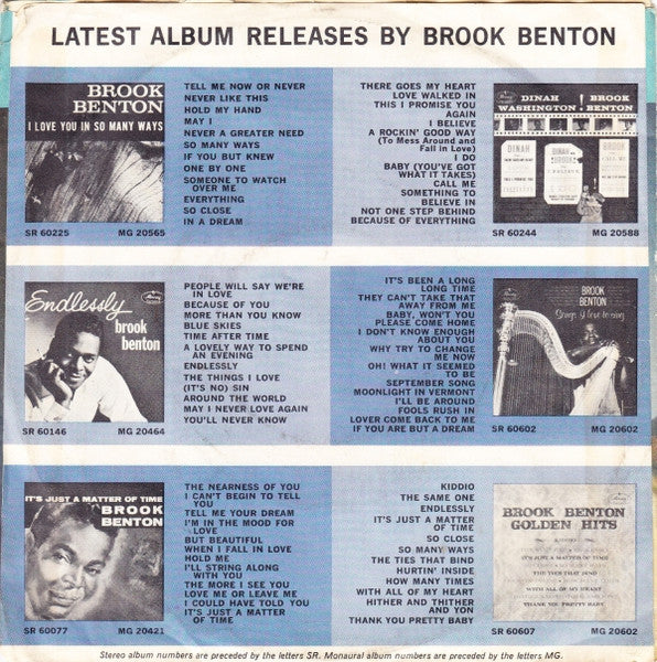 Brook Benton - Think Twice / For My Baby - 1961