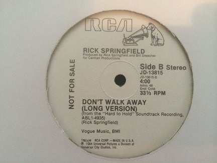 Rick Springfield - Don't Walk Away