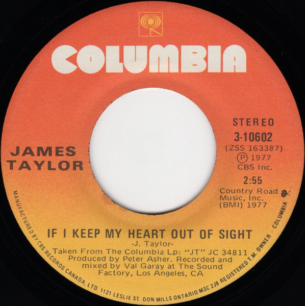James Taylor - Your Smiling Face / If I Keep My Heart Out Of Sight - 1977