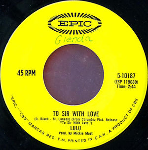 Lulu - To Sir With Love / The Boat That I Row - 1967