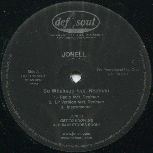 Jonell - So Whassup / Don't Stop