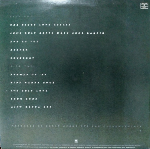 Bryan Adams - Reckless - 1984