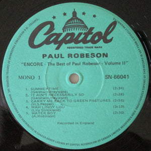 Paul Robeson - Encore - The Best Of Paul Robeson Volume II -