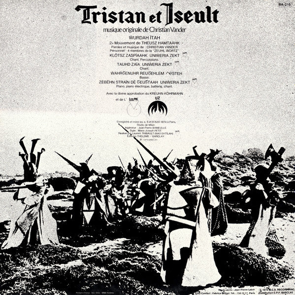 Christian Vander - Tristan Et Iseult (Musique Originale Du Film D'Yves Lagrange)