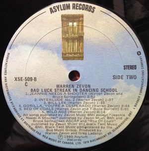Warren Zevon - Bad Luck Streak In Dancing School Vinyl Record