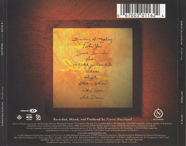 Sarah McLachlan - Surfacing (CD) - 1997