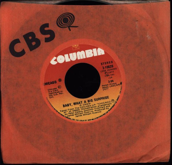Chicago - Baby, What A Big Surprise / Takin' It On Uptown - 1977