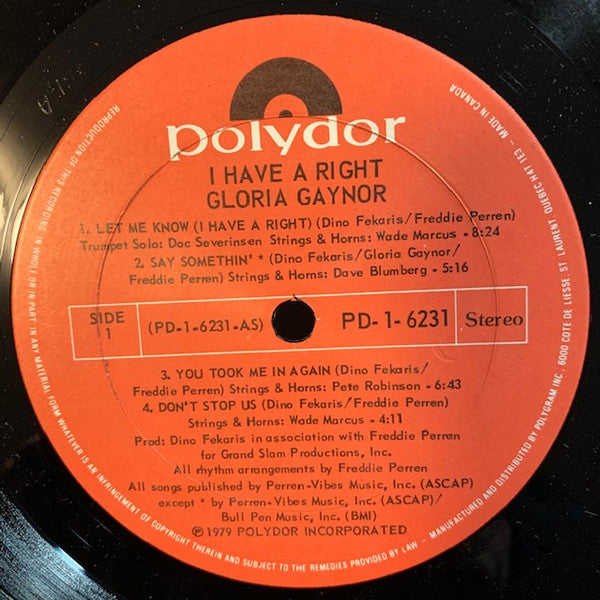 Gloria Gaynor - I Have A Right