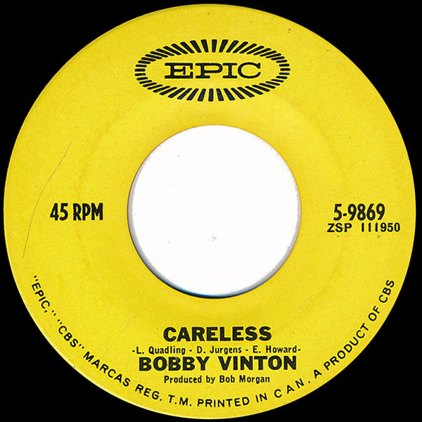 Bobby Vinton - Careless / Satin Pillows Vinyl Record