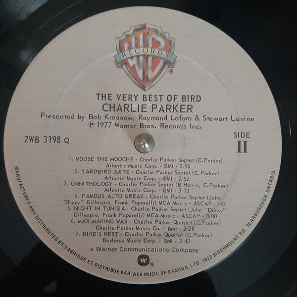 Charlie Parker - The Very Best Of Bird - 1977