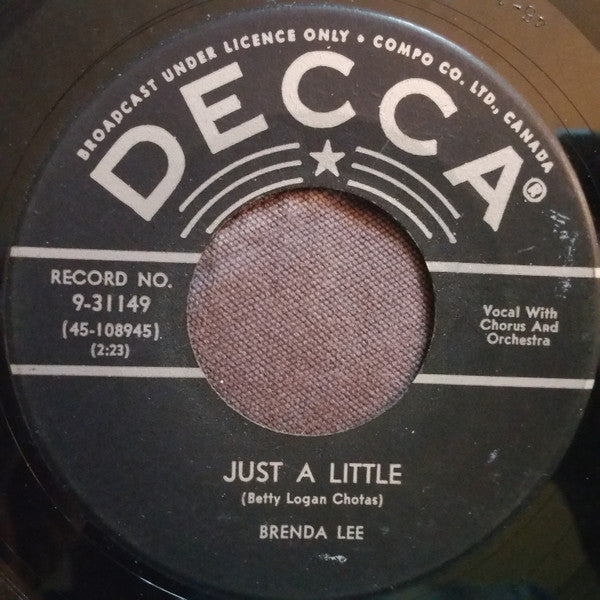 Brenda Lee - I Want To Be Wanted (Per Tutta La Vita)