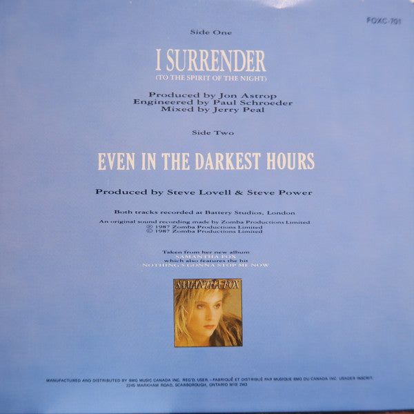Samantha Fox - I Surrender (To The Spirit Of The Night) - 1987