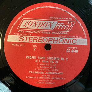 Johann Sebastian Bach / Frédéric Chopin - Vladimir Ashkenazy, David Zinman, London Symphony Orchestra - Concerto In D Minor / Concerto No. 2 In F Minor - 1965
