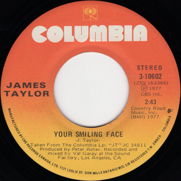 James Taylor - Your Smiling Face / If I Keep My Heart Out Of Sight - 1977