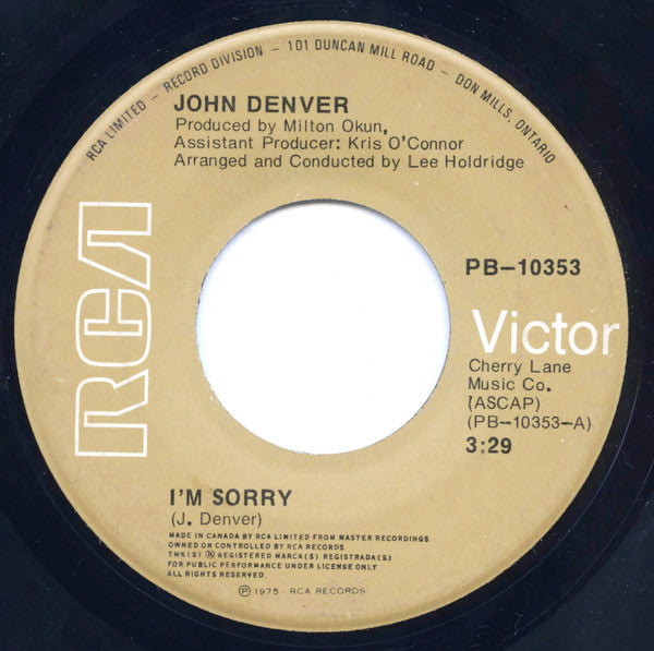 John Denver - I'm Sorry / Calypso