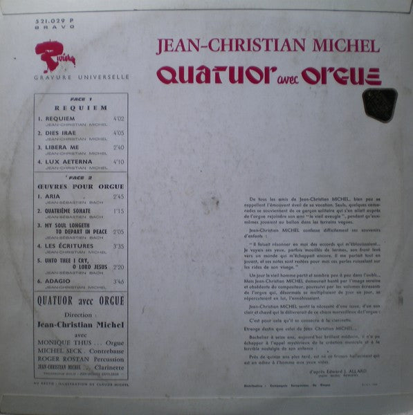 Jean-Christian Michel, Quatuor Avec Orgue - Requiem - 1967