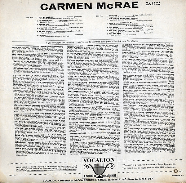 Carmen McRae - Carmen McRae - 1963