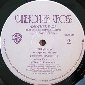 Christopher Cross - Another Page - 1983
