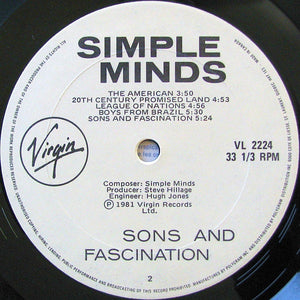 Simple Minds - Sons And Fascination - 1981