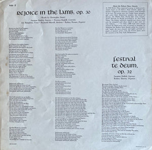 Robert Shaw Chorale, The : Benjamin Britten - A Ceremony Of Carols / Rejoice In The Lamb / Festival Te Deum -