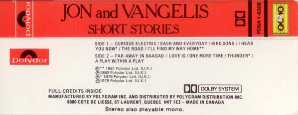 Jon & Vangelis - Short Stories - 1981