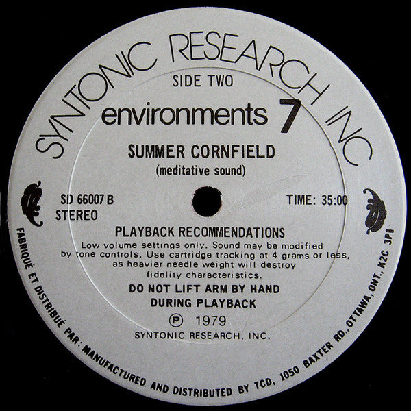No Artist - Environments (Induced Meditation - A New Easy Method Of Relieving Tension - Disc 7) - 1979