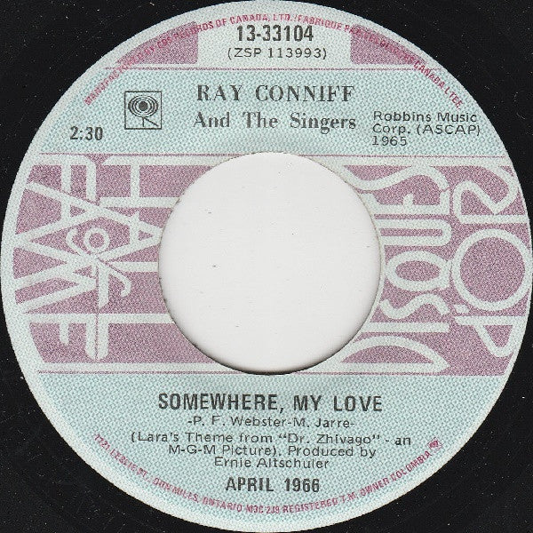 Ray Conniff And The Singers - Somewhere, My Love / Lookin' For Love