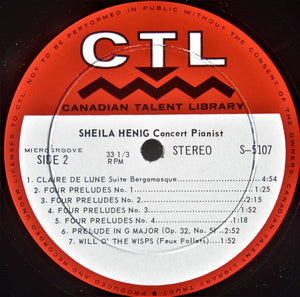 Sheila Henig - Sheila Henig Plays Brahms, Chopin, Debussy, Glick, Philippe And Rachmaninoff - 1968
