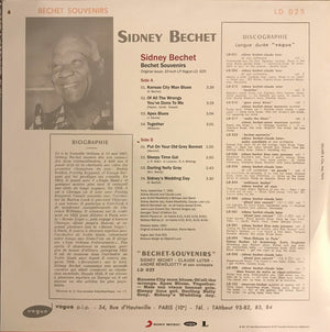 Sidney Bechet - Bechet Souvenirs Vinyl Record