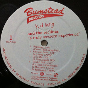 k.d. lang and the reclines - A Truly Western Experience - 1984