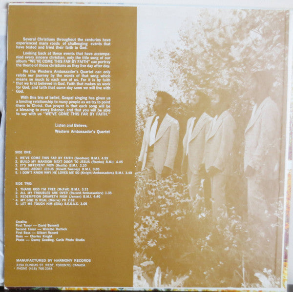 Western Ambassador's Quartet - We've Come This Far By Faith -