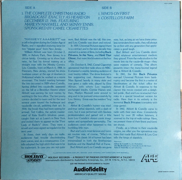 Abbott & Costello - Christmas Stocking - 1981