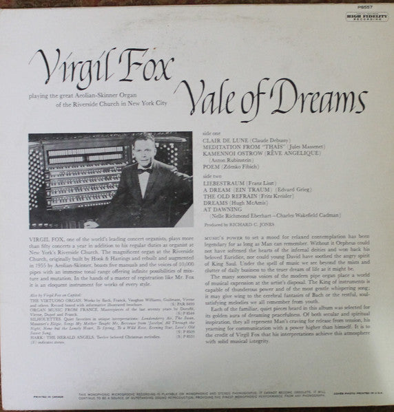 Virgil Fox - Vale Of Dreams - 1959