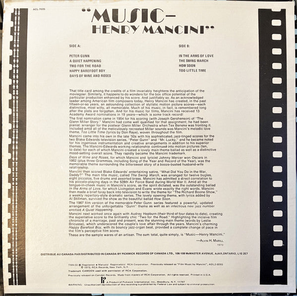 Henry Mancini - Days Of Wine And Roses & Others -