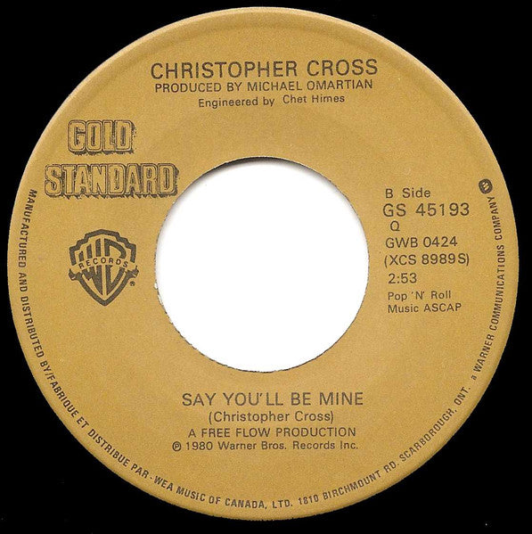 Christopher Cross - Arthur's Theme (Best That You Can Do) / Say You'll Be Mine -
