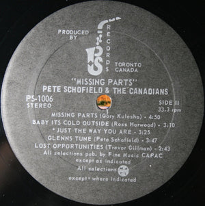 Pete Schofield And The Canadians Featuring Jenny Moyle - Missing Parts - 1979