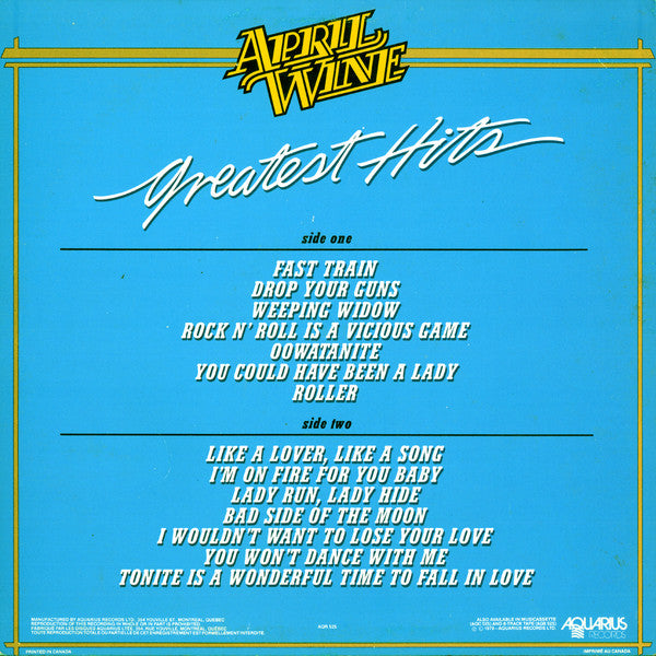 April Wine - Greatest Hits - 1979