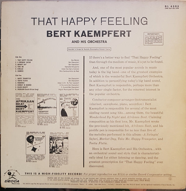 Bert Kaempfert & His Orchestra - That Happy Feeling