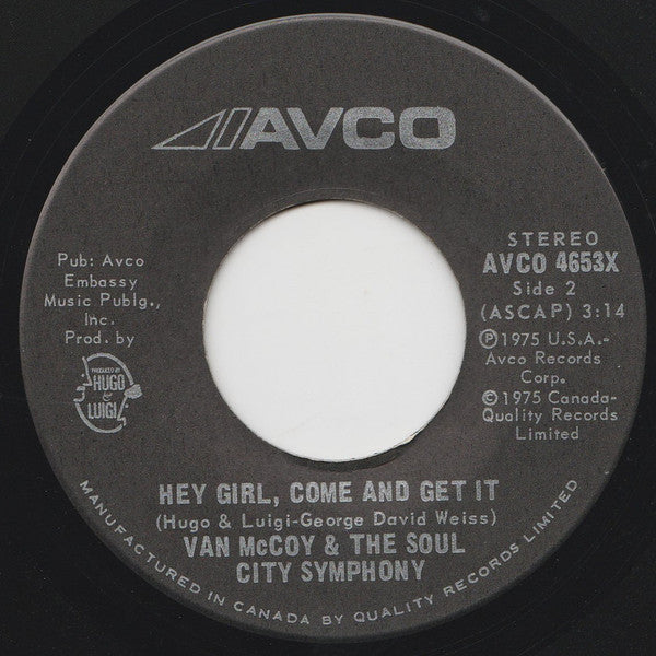 Van McCoy & The Soul City Symphony - The Hustle Vinyl Record