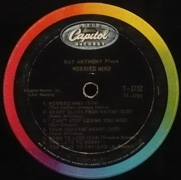 Ray Anthony - Worried Mind (The Soul Of Country Western Blues)
