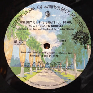 Grateful Dead, The - History Of The Grateful Dead, Vol. 1 (Bear's Choice) - 1973
