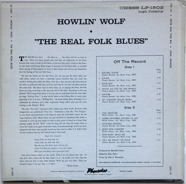Howlin' Wolf - The Real Folk Blues - 1966