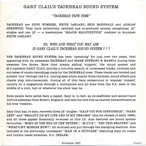 Gary Clail's Tackhead Sound System - Tackhead Tape Time - 1987