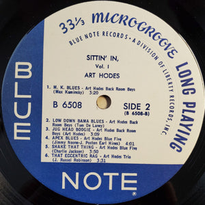 Art Hodes - Sittin' In - Volume I Vinyl Record