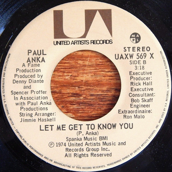 Paul Anka - One Man Woman / One Woman Man - 1974