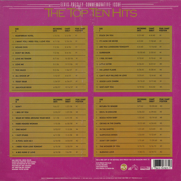 Elvis Presley - The Top Ten Hits - 1987