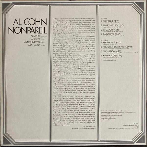 Al Cohn - Nonpareil