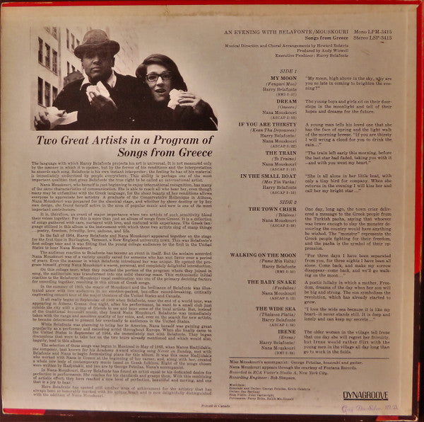 Harry Belafonte - An Evening With Belafonte / Mouskouri