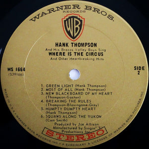 Hank Thompson And His Brazos Valley Boys - Where Is The Circus Vinyl Record